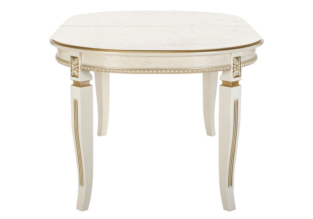 Деревянный стол Aviano 160(205)х100х76 молочный с патиной