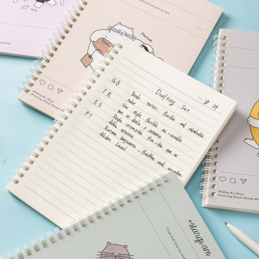 Записная книжка DELI "Stangram" на спирали, А5, 60 листов в линейку, ассорти