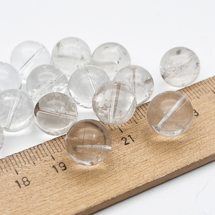 Горный хрусталь с включениями, бусины, диаметр около 11,8 мм, цена за набор 8 шт (1/4 нити)