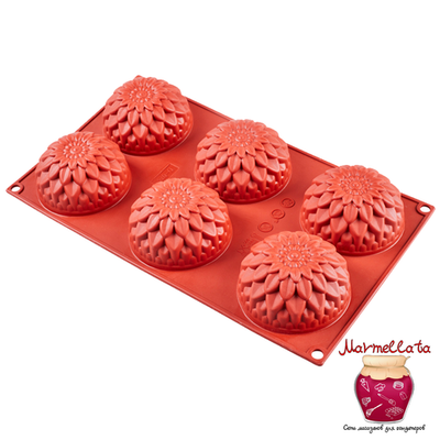 Форма силиконовая "ГЕОРГИН" 6 фигур, d 78*40 мм