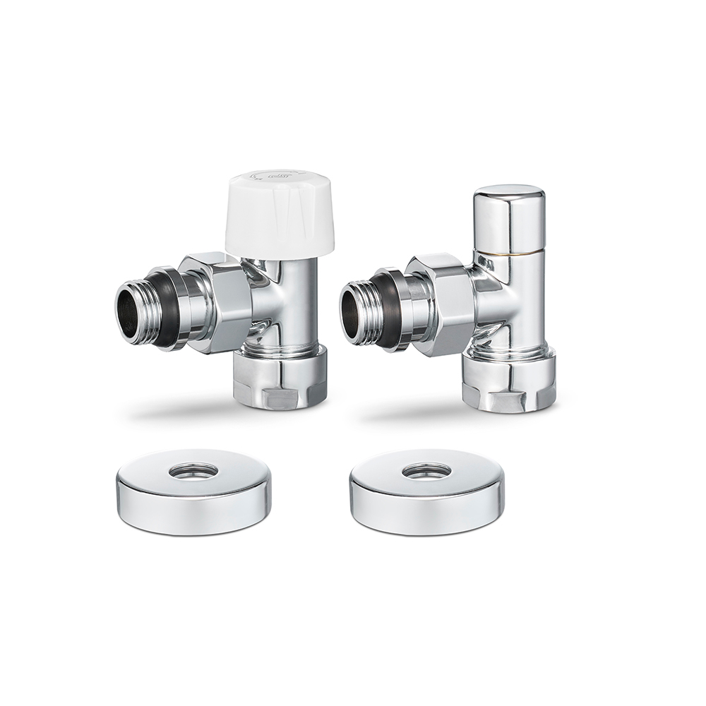 Комплект термостатический Thermo, 1/2" x 3/4", Desighn Series, угловой, хром