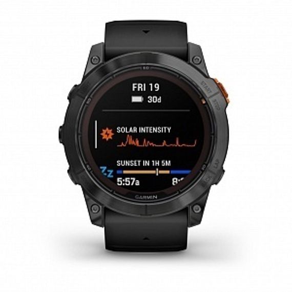 Garmin Fenix 7X Pro Solar Edition – серый корпус, чёрный ремешок