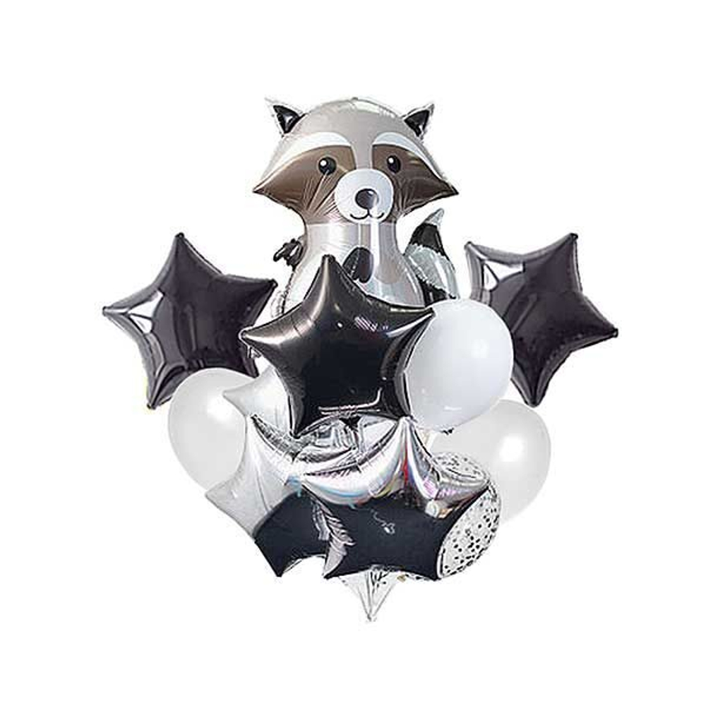 Композиция из воздушных шаров "Енот"