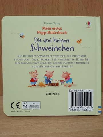 Mein erstes Papp-Bilderbuch: Die drei kleinen Schweinchen
