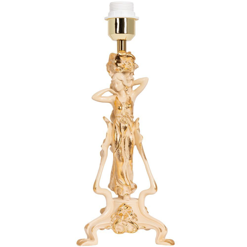 Настольная лампа Флора Айвори с абажуром №38 Vatican (Ватикан) Аквамарин