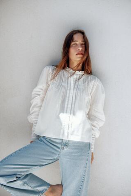 ZARA РОМАНТИЧНАЯ РУБАШКА ZW COLLECTION, БЕЛЫЙ