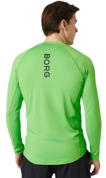 Мужская теннисная футболка теннисная Björn Borg Mock Neck Long Sleeve - зеленый