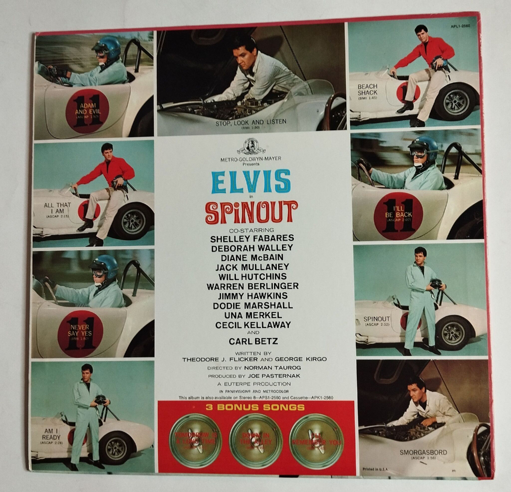 Винтажная виниловая пластинка LP Elvis Presley Spinout (USA 1966)