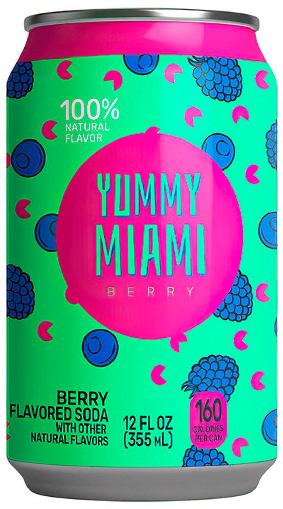 Газированный Напиток Ямми Майами Ягодный / Yummy Miami Berry 0.355 - банка