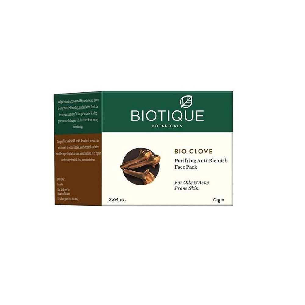 Маска для лица для жирной и склонной к акне кожи Biotique Bio clove, 75 г