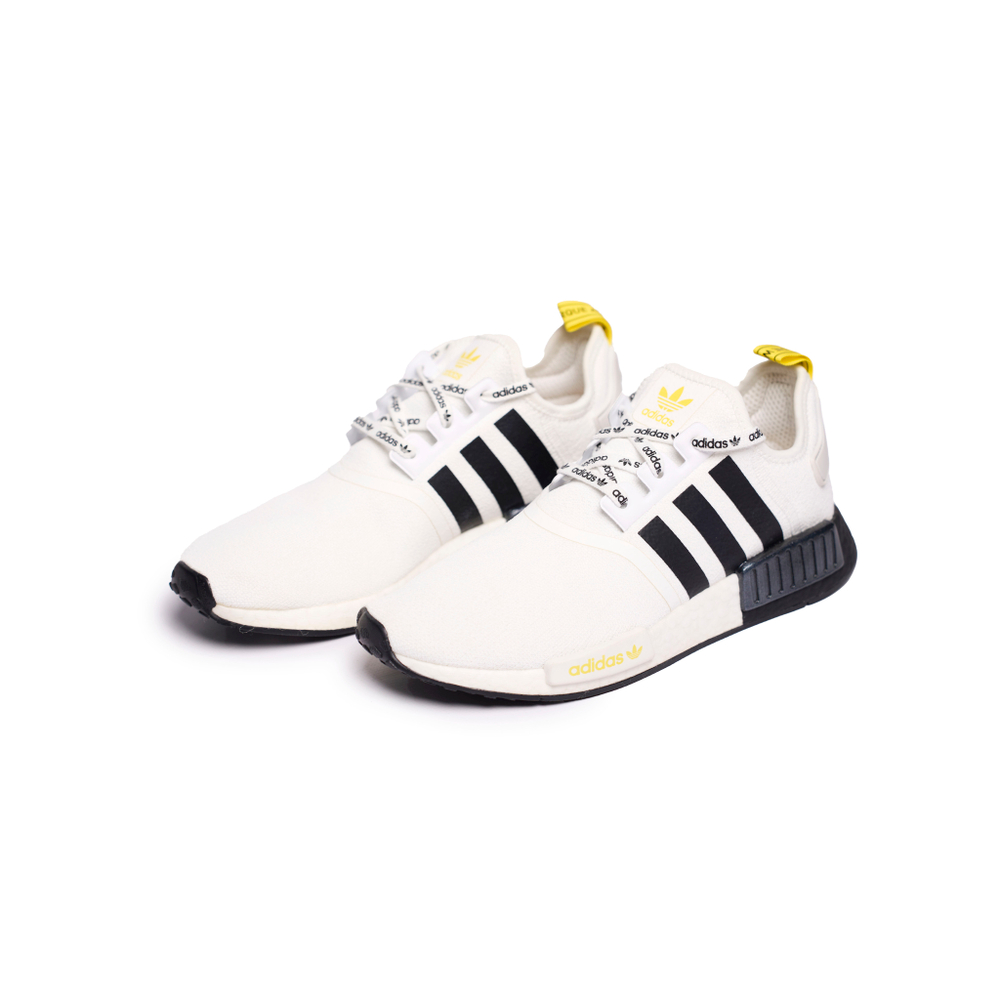 Adidas NMD_R1 STLT Primeknit "White Black Bright Yellow"