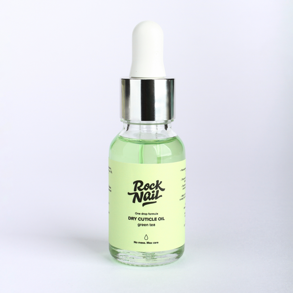 RockNail Сухое масло Green Tea для кутикулы, 15мл