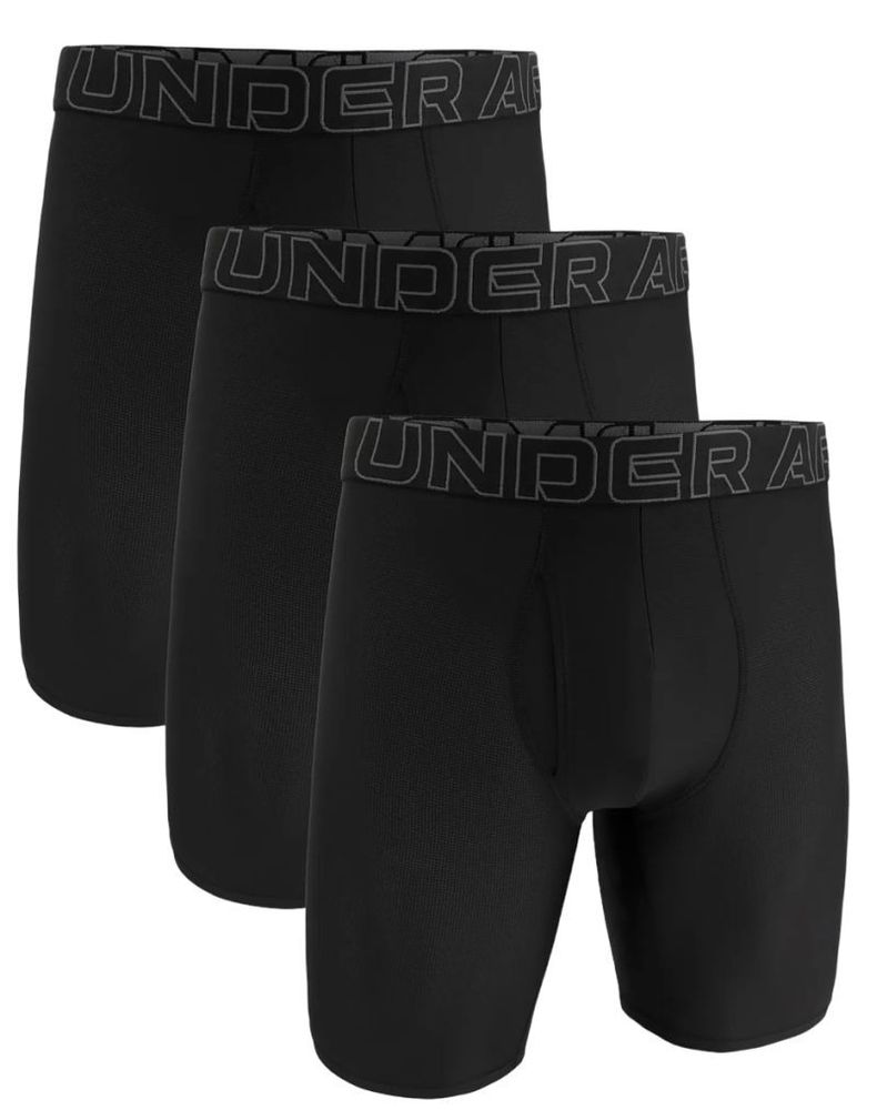 Мужские спортивные боксеры Under Armour Performance Tech Mesh 9in Boxerjock 3P - черный