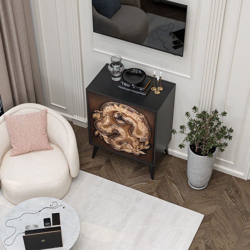 Комод Яблоко Евы с 3 ящиками Найт