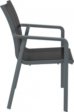 Кресло пластиковое Siesta Contract Pacific, темно-серый, черный