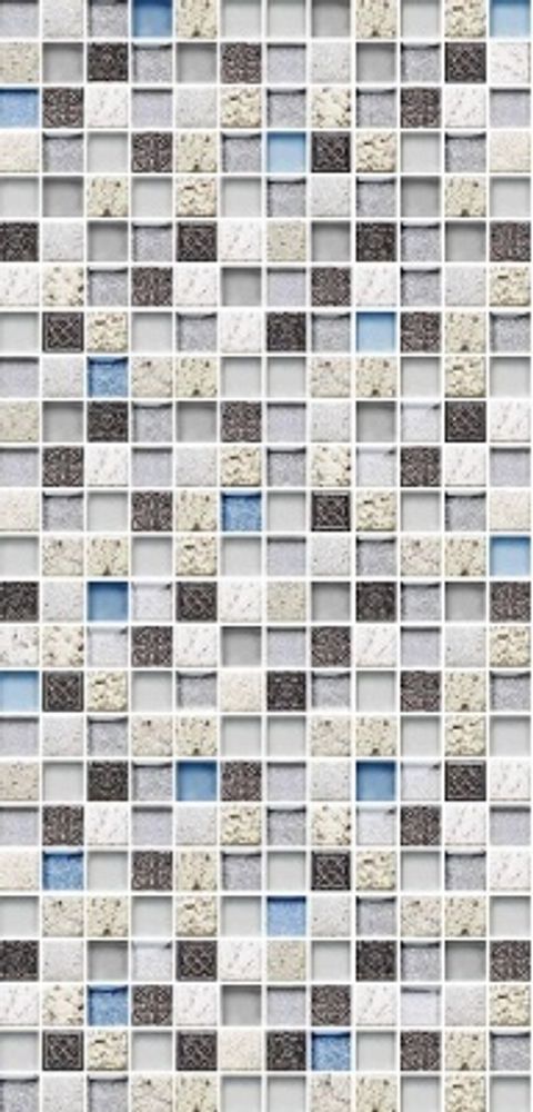 Панель ПВХ Мозаика серебро (синее стекло) №284/4 0,25х2,7м