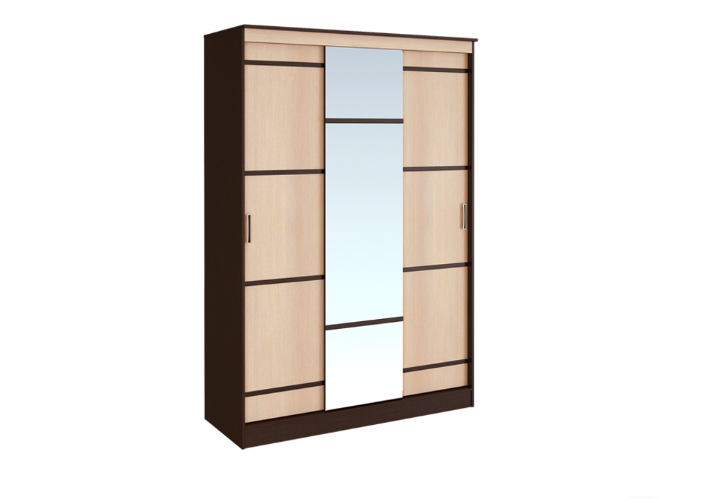 Шкаф-купе трехдверный Сакура, венге/лоредо
