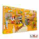 Интерактивная стена для школы «Зверята», 4,5×1,8×0,5 м