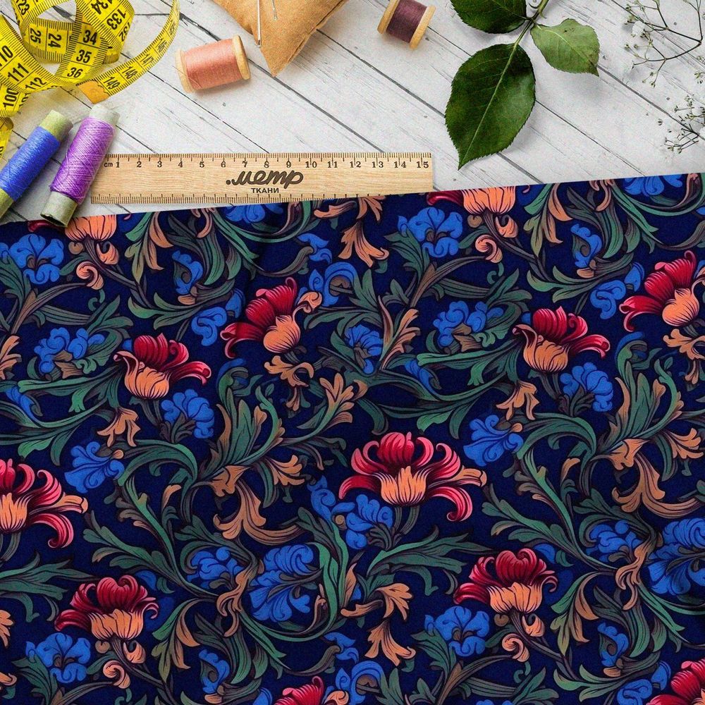 Ткань премиум габардин волшебный антураж