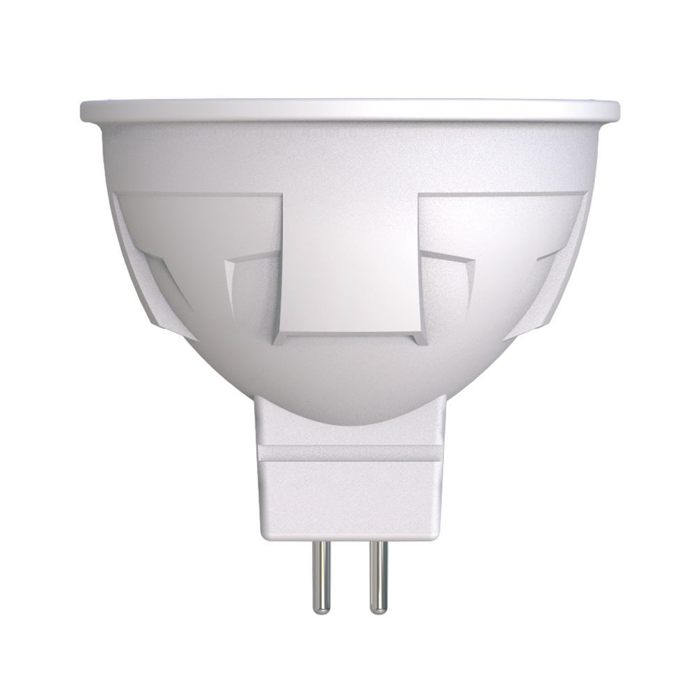 LED-JCDR-7W/WW/GU5.3/FR/DIM PLP01WH Лампа светодиодная, диммируеммая. Форма «JCDR», матовая. Серия Palazzo. Теплый белый свет (3000К). Картон. ТМ Unie