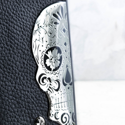 Премиум чехол iphone с черепом Mexican Calavera Euphoria HM Premium - натуральная кожа, металл для iPhone