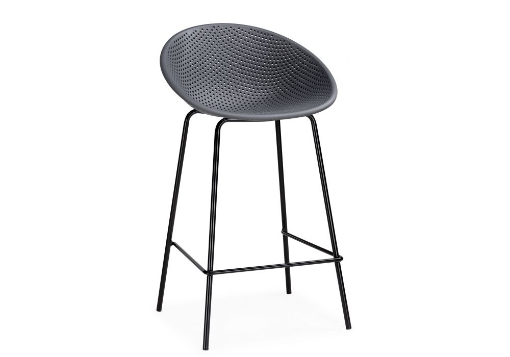 Полубарный стул Zeta dark grey / black