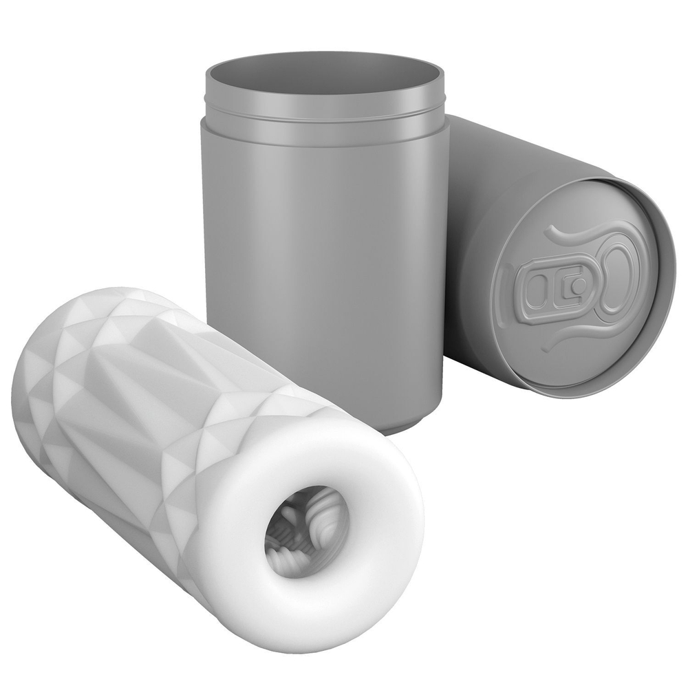 Белый компактный мастурбатор в упаковке-банке (Цвет: белый)