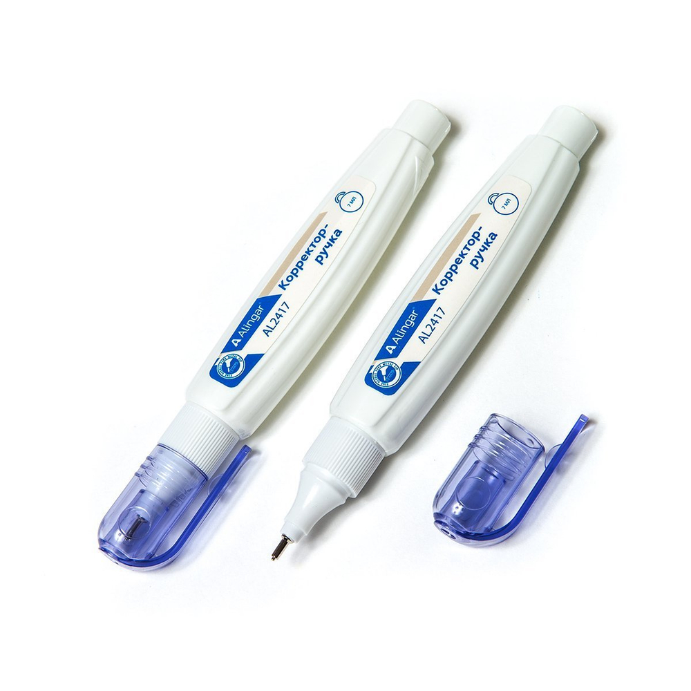 Корректор-ручка Alingar, 7 мл, на спиртовой основе, металл. наконечник, уп. 24 шт