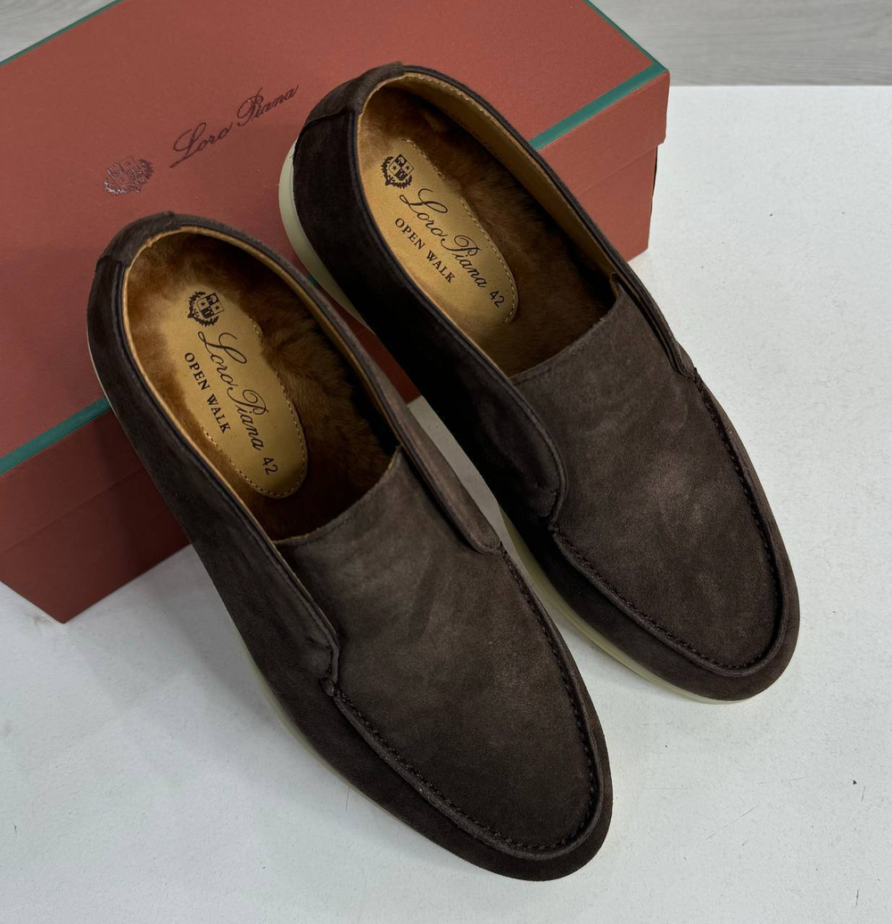 Лоферы Loro Piana с меховой стелькой