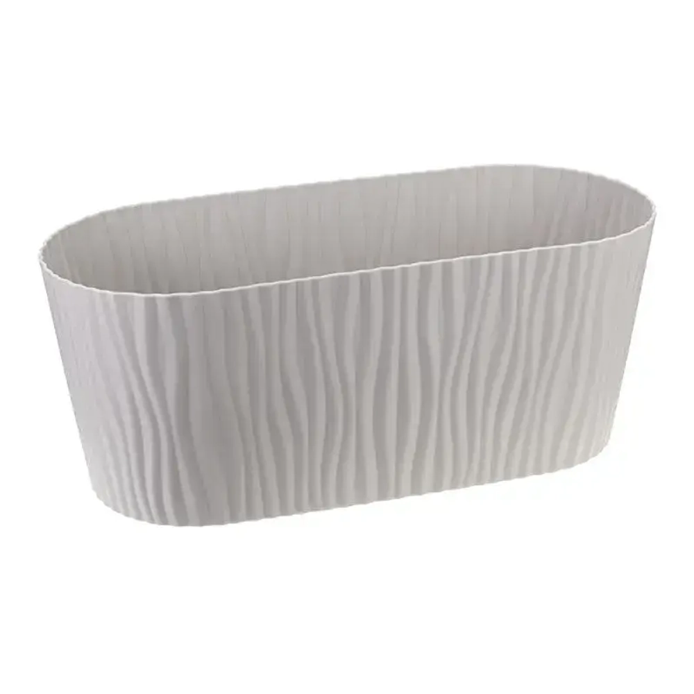 Кашпо ВОЛНА 4,2л овальное с вкладышем Кремовый (комплект 9 шт)