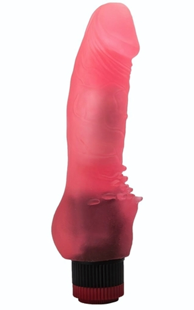Розовый гелевый вибратор с шипами у основания - 17,8 см. (Цвет: розовый)