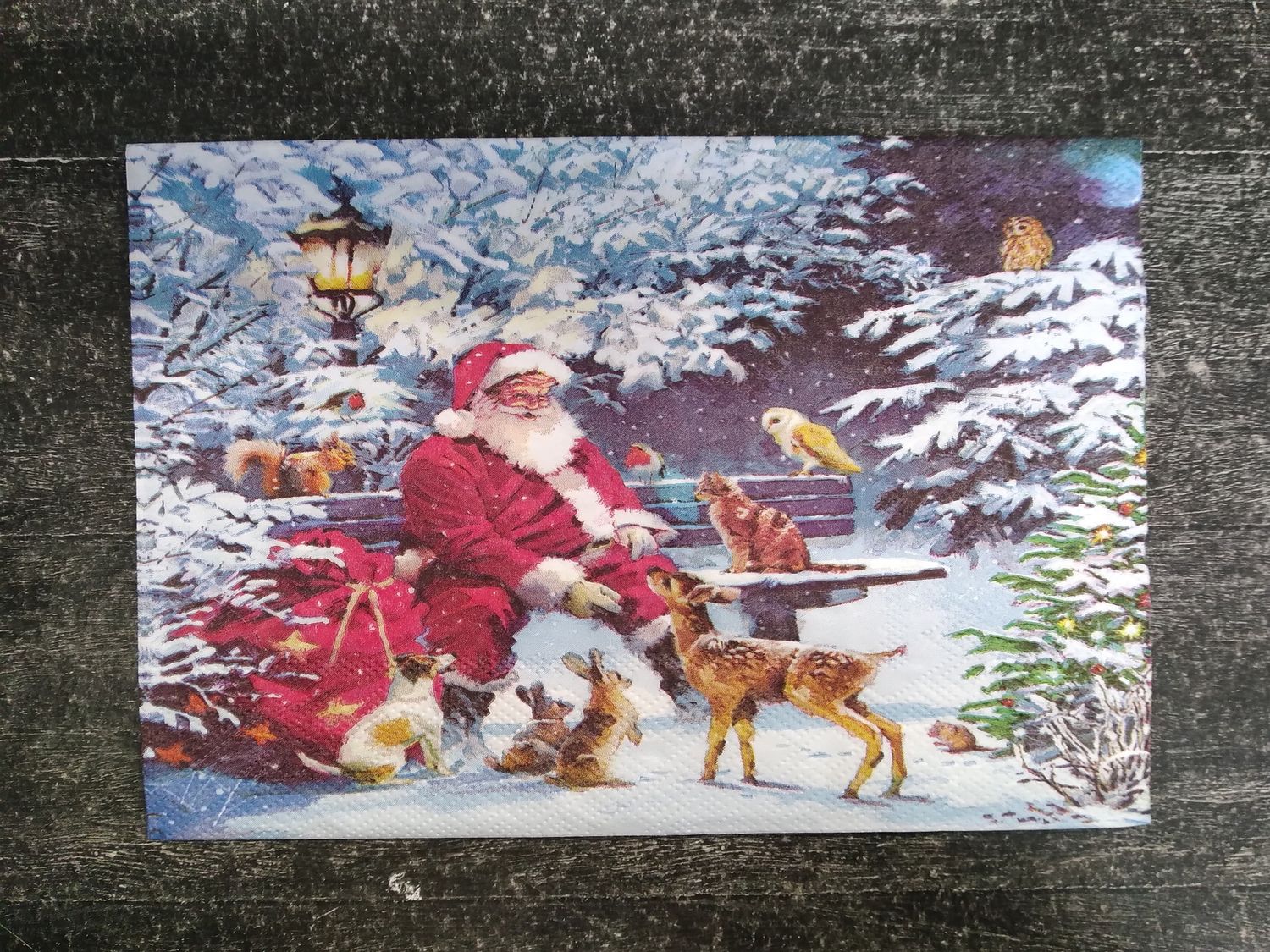 салфетка SANTA ON BENCH