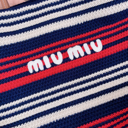 Miu Miu Woven Fabric Tote Bag
