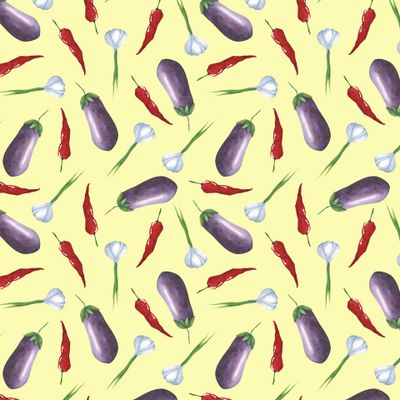 Овощи на желтом фоне