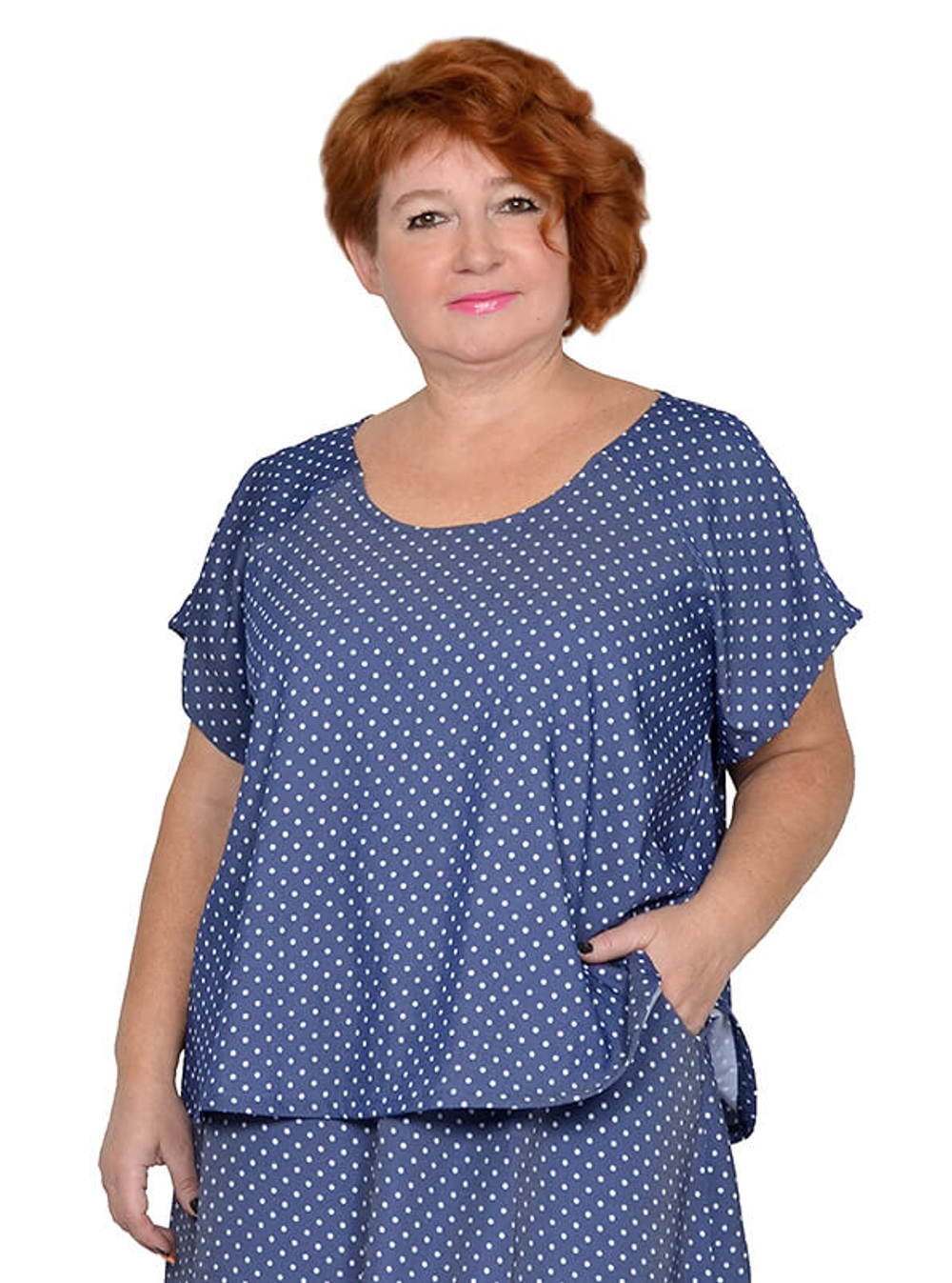 Туника джинсовая в горошек Варвара