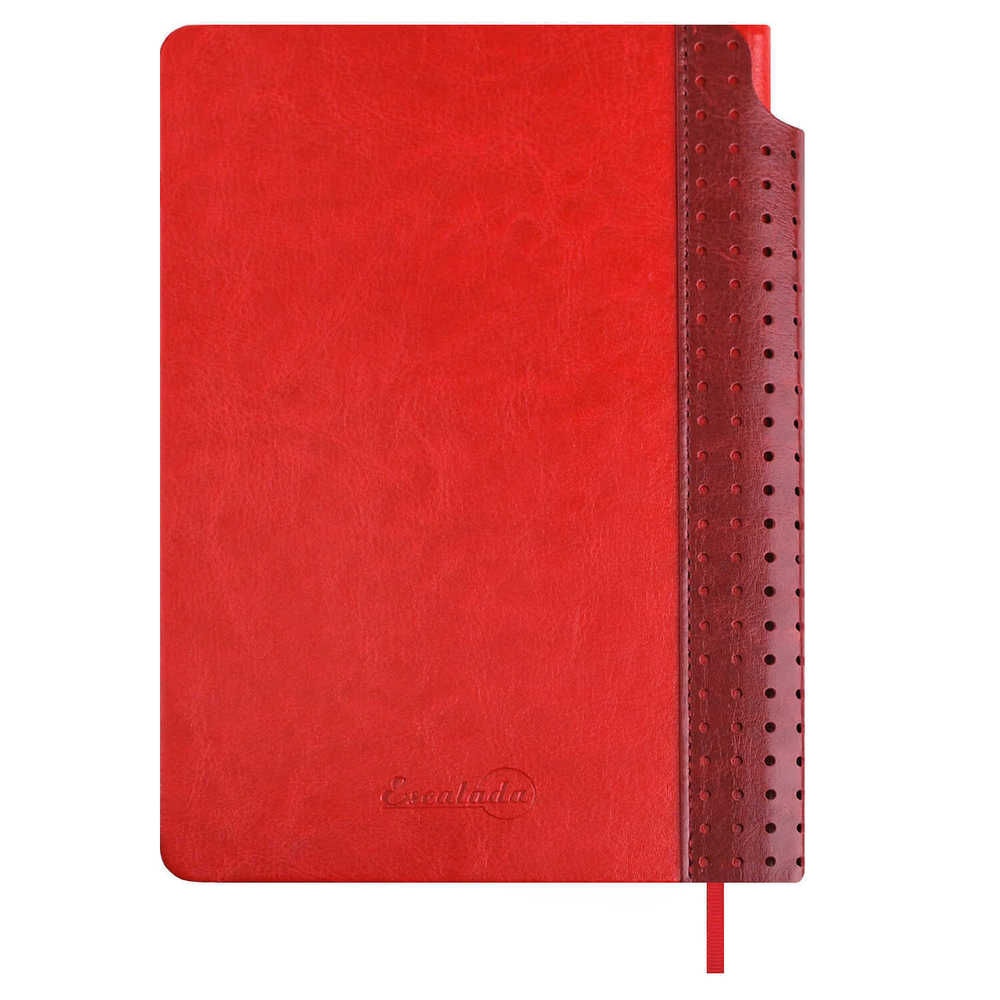 Ежедневник недатированный ESCALADA, #ДУМАЙ КАК МИЛЛИАРДЕР, А5, 160 л., арт. 70650/ 15 САРИФ КРАСНЫЙ (кожзам: 146х211 мм, интегральный переплёт, материал обложки: искусственная кожа "Сариф"; способ крепления блока: ниткошвейный; декор: металлические у