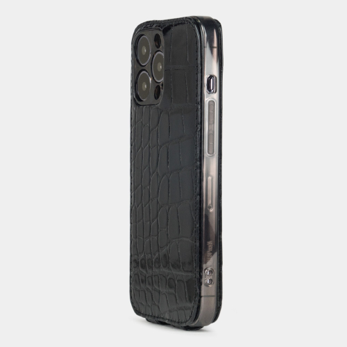 Special order: Чехол для iPhone 13 Pro из кожи аллигатора, цвета черный лак