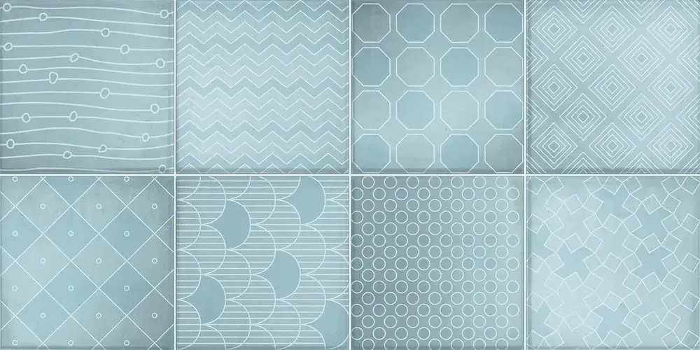 Настенная плитка ALMA Ceramica TWU09RCD016 Richard 50x24.9 голубая глянцевая рельефная под мозаику