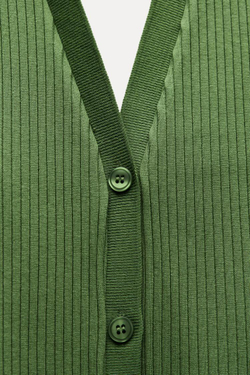 ZARA ТОП-ЖИЛЕТ В РУБЧИК, МЯГКИЙ ЗЕЛЕНЫЙ