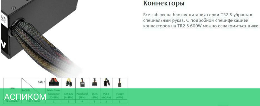 Блок питания Thermaltake TR2 S 500W (PS-TRS-0500NPCWEU-2)