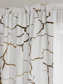 Штора тканевая для кухни, спальни "Кракле белый" 150х200 1шт