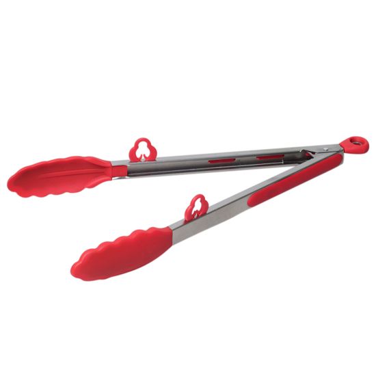 Щипцы силиконовые 30,5 см. Kamille КМ 7512 с ручками из нержавеющей стали