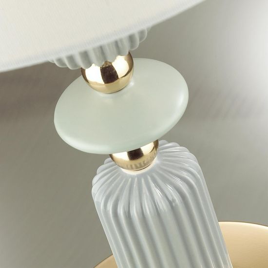 4861/1TA CLASSIC ODL_EX21 203 золото/разноцветн./керамика/абажур Настольная лампа E27 1*60W CANDY