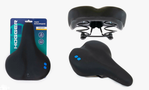 Седло HOGGER, комфорт 270x180 мм, унисекс, на пружинах, черное (25)