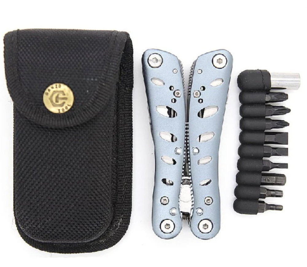Мультитул "Ganzo", 102x50х20 мм, 22 предмета, цв.серый