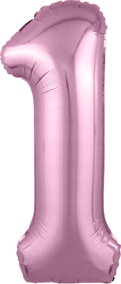 Шар цифра, 1 Розовый, 40/102 см