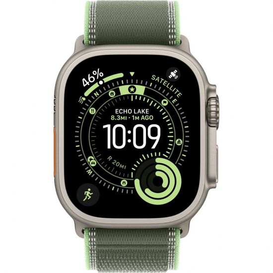 Умные часы Apple Watch Ultra 3 49 мм Natural Titanium Trail Loop Зеленый Green/Neon