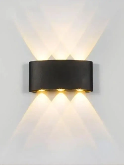 Настенный светильник, Светильник уличный LED 3000K, 6 Вт, черный