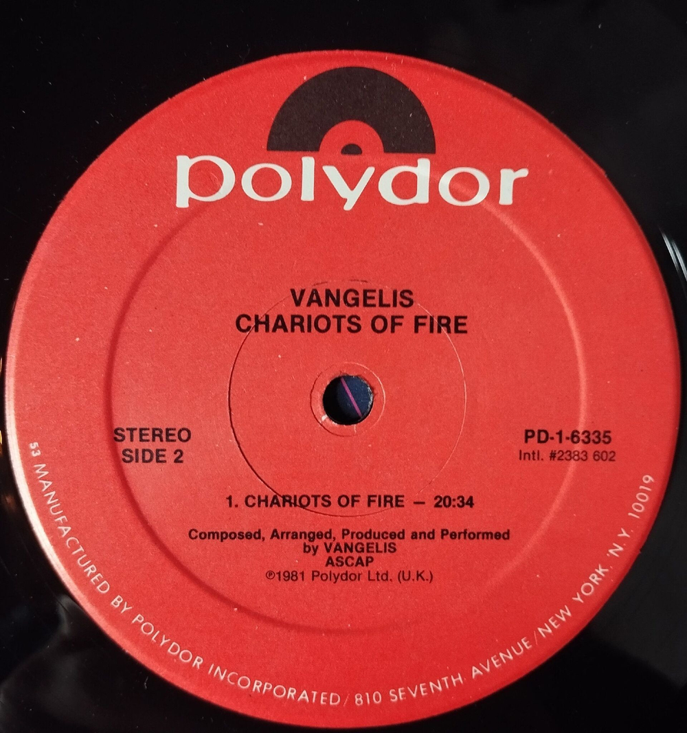 Винтажная виниловая пластинка LP Vangelis Chariots Of Fire Огненные Колесницы (USA 1981)