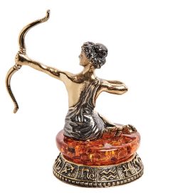 Народные промыслы AM-2738 Фигурка «Знак зодиака-Стрелец» (латунь, янтарь)